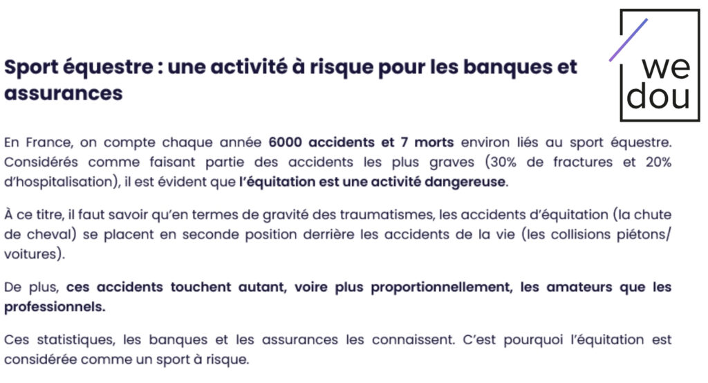 Sport équestre activité à risque